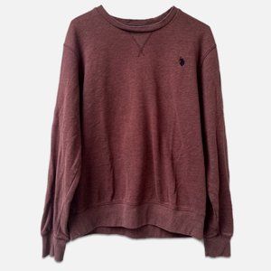 U.S. Polo Assn. Maroon Long Sleeve Sweater, Mens, Size S